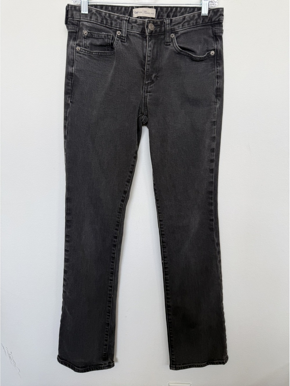 Gap 1969 Perfect Boot Faded Black Bootcut Stretch Jeans Cotton Size 28R